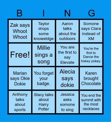 SUMMIT 2023 BINGO Card