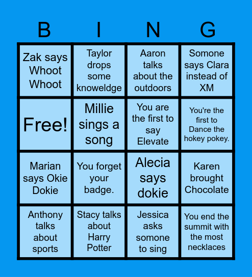 SUMMIT 2023 BINGO Card