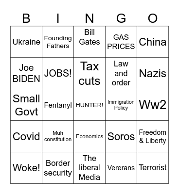 Republican Platitude Bingo! Bingo Card