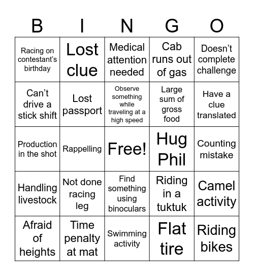 TAR 35 BINGO Card