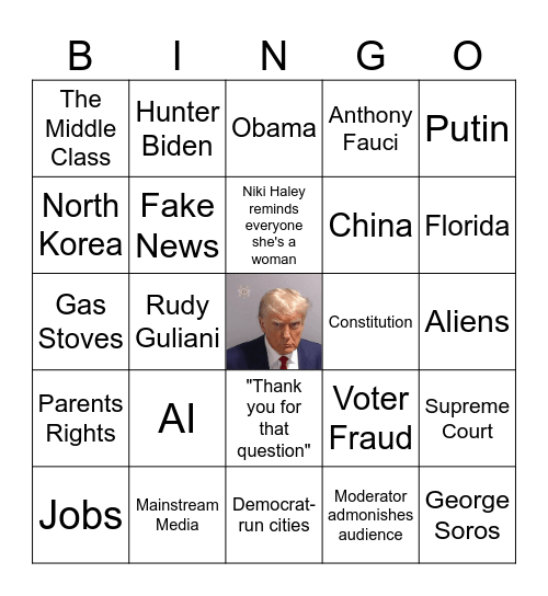 Debate Bingo Card