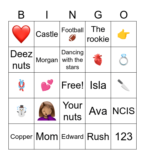 Just having fun Bingo Card