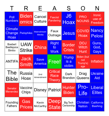 GOP DEBATE NIGHT BINGO Card