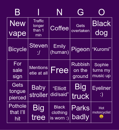 DAY OUT :) Bingo Card