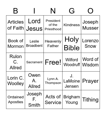 MERRI MISS A Bingo Card