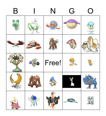 Pokemon Bingo Card