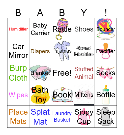 Baby Shower Bingo Card