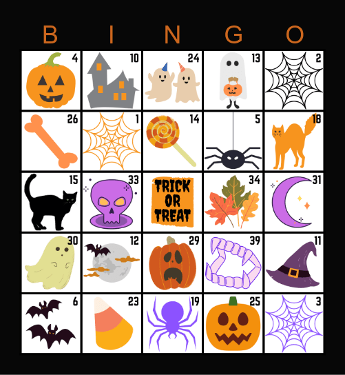 Happy Halloween Bingo Card