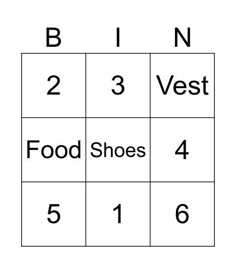 PPC Safety Rules Bingo Card
