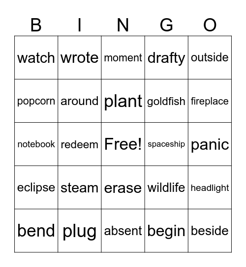 Lessons 13-18 Bingo Card