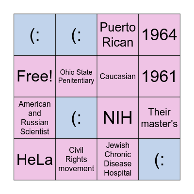 Henrietta Lacks Bingo Card