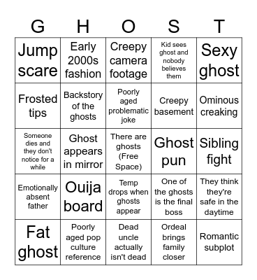 Thir13en Ghosts Bingo Card