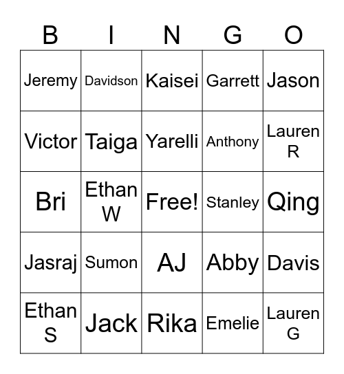 Trumpet Bingo! Bingo Card