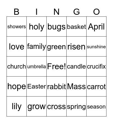 Easter Bingo Card