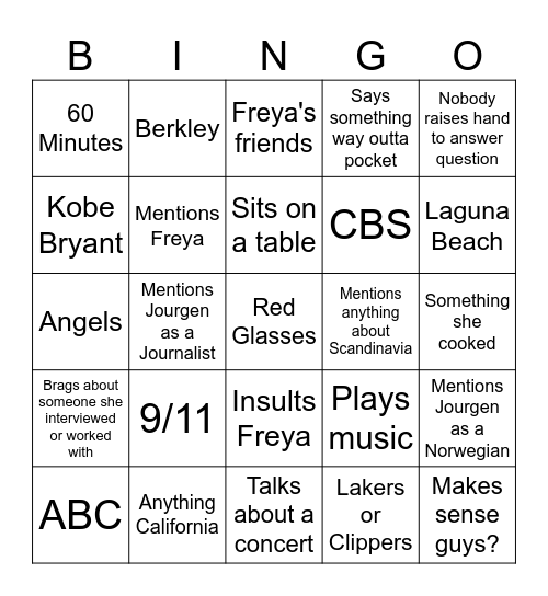 Rebecca Leung COMM BINGO Card