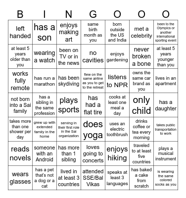 Ice Breaker Bingo Card