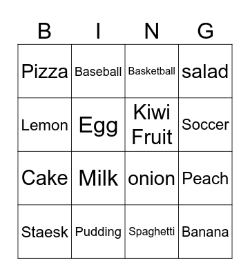 What do you like? Bingo Card