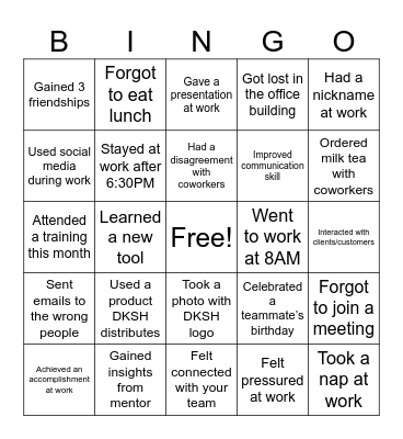 DIP '23 Bingo Card