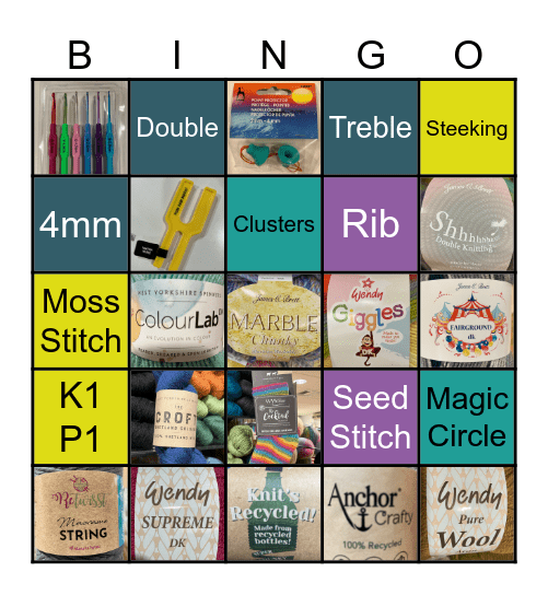 Knitting Bingo Card