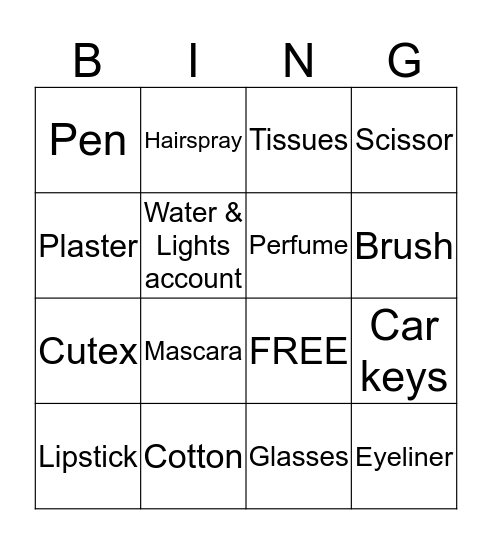 Fun Bingo Card