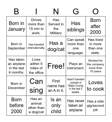 TEAM APEX Bingo Card