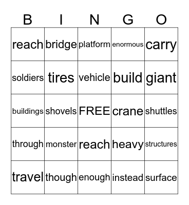 Bigger than a Monster Truck Bingo Card