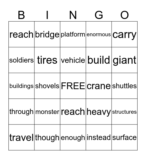 Bigger than a Monster Truck Bingo Card