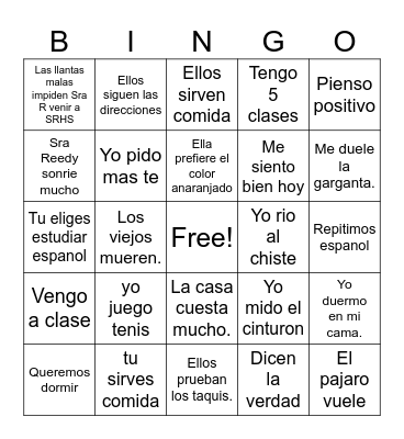 Boot Verbs Sp2 Bingo Card