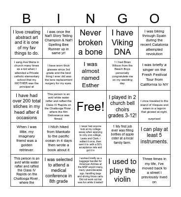 Fun Facts! Guess who?!!! Bingo Card