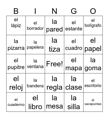 La Clase Bingo Card