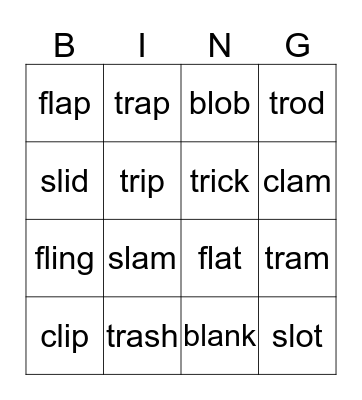 Blends Bingo Card