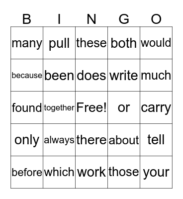 PE Literacy Night Bingo Card