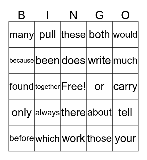 PE Literacy Night Bingo Card