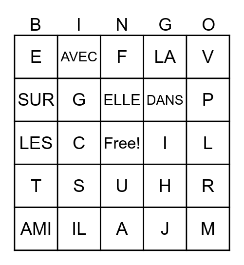 L'alphabet et liste orange Bingo Card