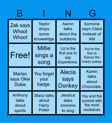 SUMMIT 2023 BINGO Card
