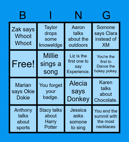 SUMMIT 2023 BINGO Card