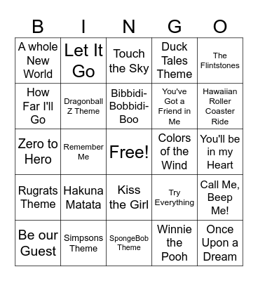Music BINGO! Bingo Card