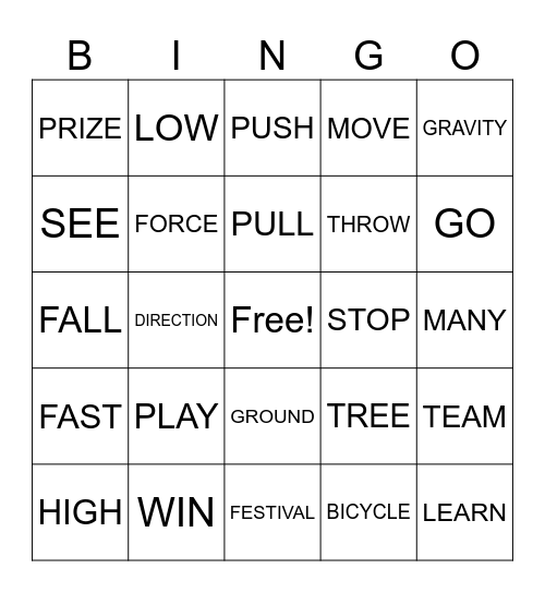 UNIT 2 UNIQUE Bingo Card