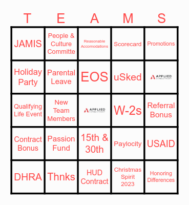 2023 ALL HANDS MEETING BINGO Card