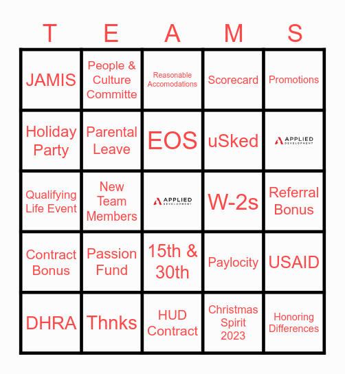 2023 ALL HANDS MEETING BINGO Card