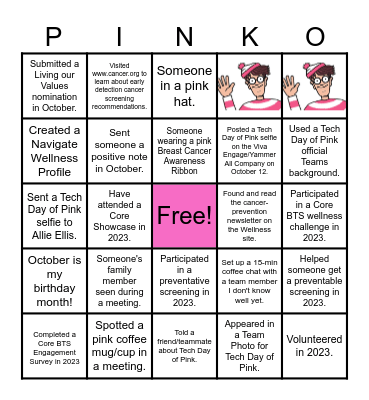 Tech Day of PINKO Bingo Card