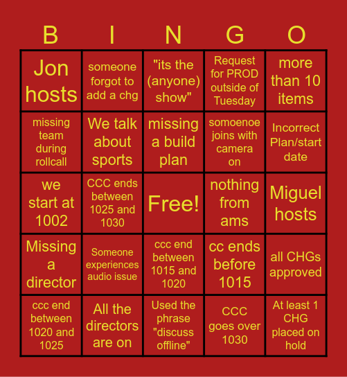 PROD CCC BINGO Card