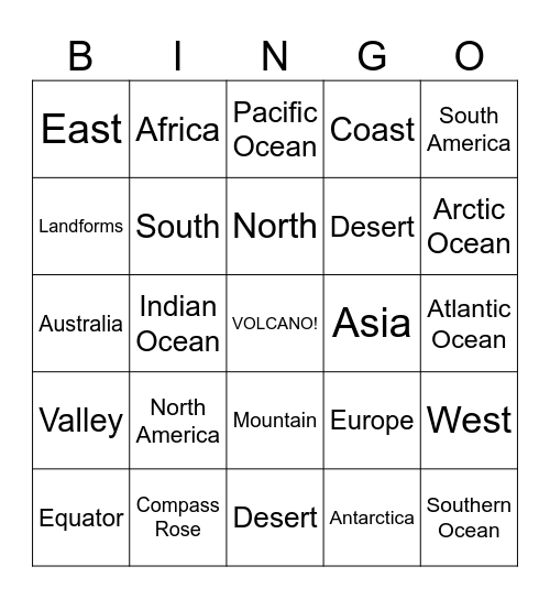 Around the World, We Go! Bingo Card