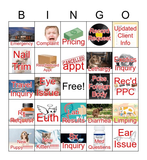 Thursday BINGO! Bingo Card