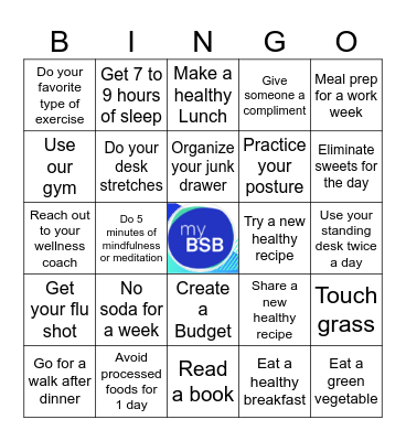 Accounting Wellness Bingo Card