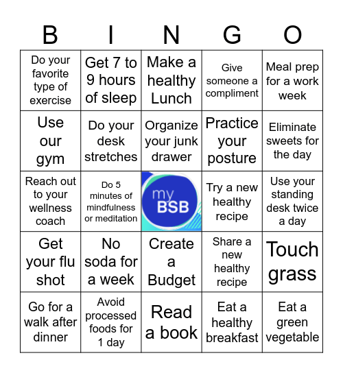 Accounting Wellness Bingo Card