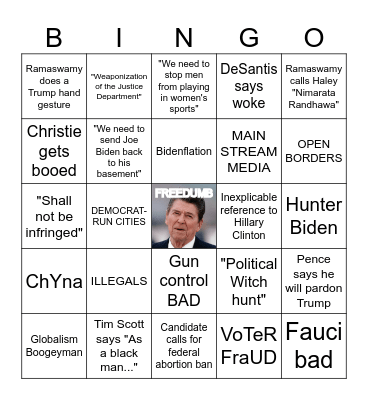 Second Republican Primary Bingo Card