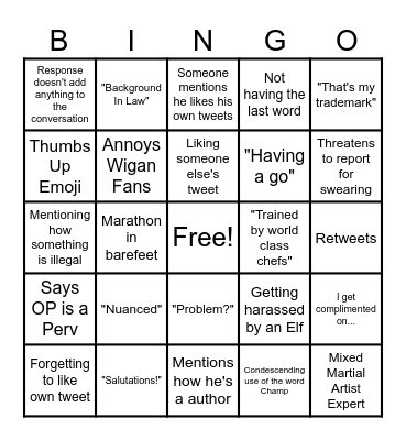 Calvin Mcdonald Bingo Card