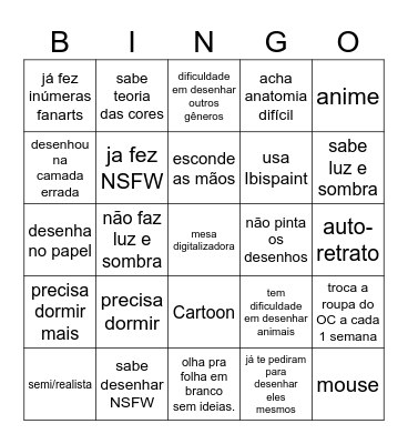 Artistas Bingo Card