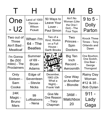 By The Numbers Bingo Card